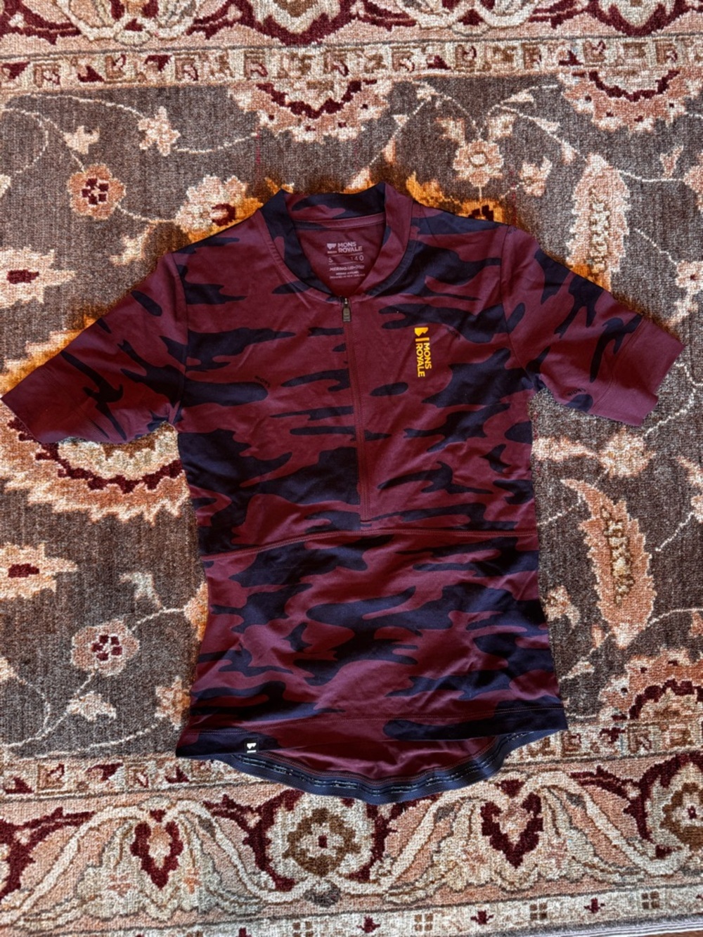 Mons Royale Maroon & Black Camo Cycling Jersey